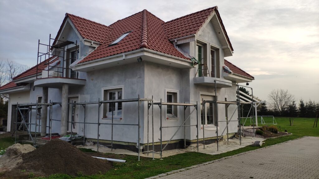 przygotowana ściana pod strukturę