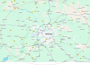 Mapa obszaru prac