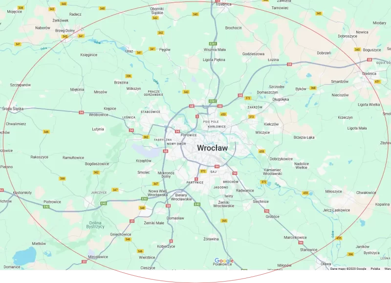 Mapa obszaru prac