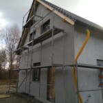 ściana ocieplona i zagruntowana